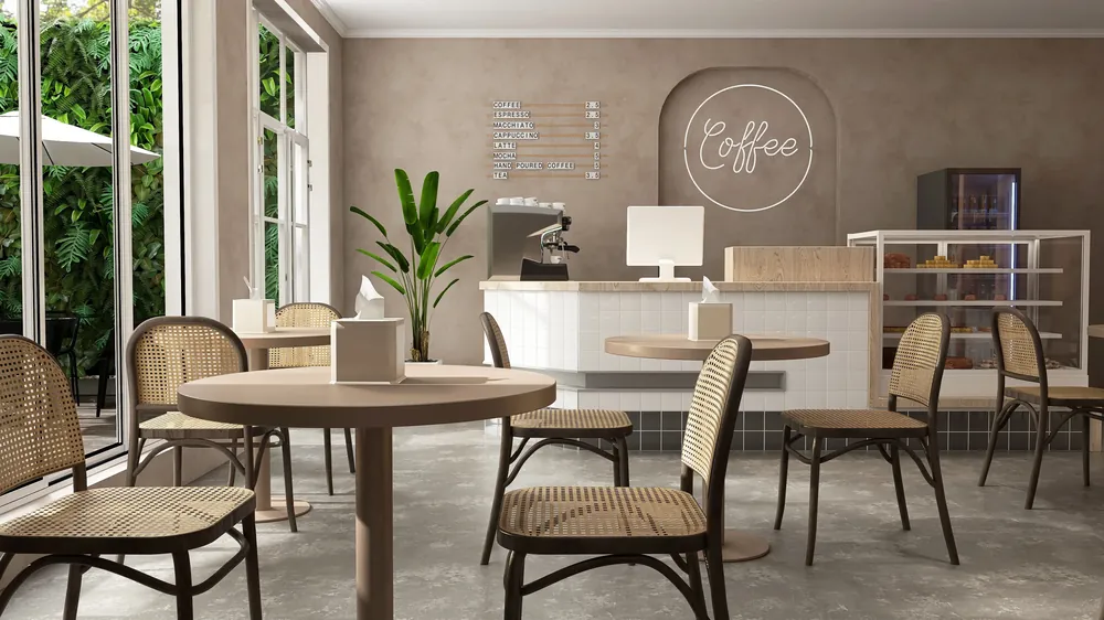 Modern interior of a small local business