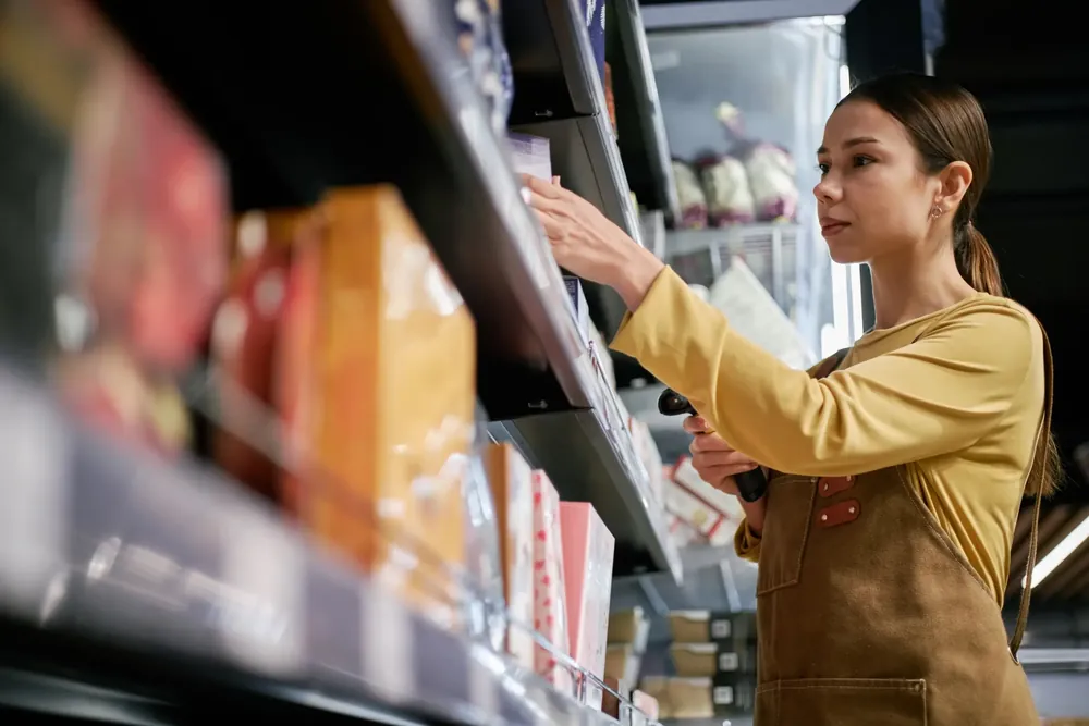 Woman shopping in a grocery store